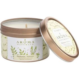 MEDITATION AROMATHERAPY by Mediation Aromatherapy ONE 2.5x1.75 inch TIN SOY AROMATHERAPY CANDLE. COMBINES THE ESSENTIAL OILS OF PATCHOULI & FRANK