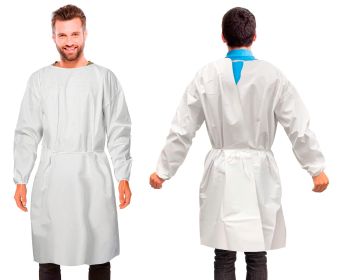 Disposable Isolation Gown XX-Large. Pack of 10 White PPE Gowns Disposable. Microporous 50 GSM Disposable Gowns Medical. Protective Gown Disposabl