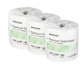 Toilet Paper Roll. Pack of 80 Tissue Paper 4" x 4.5" White 2-Ply Ultra-Soft Toilet Tissue Standard Size Cored Roll 500 Sheets Bathroom Tissue for
